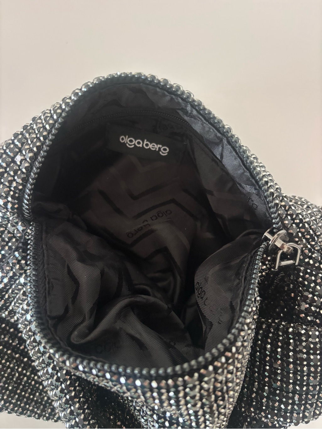 Olga Berg Black Crystal Knot Bag — image 6 of 6